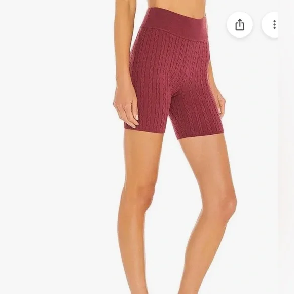 525 America Wildberry Cable Knit Biker Shorts Small NWT Sweater Knit Pull-On - Picture 2 of 3
